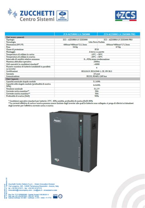 batteria azzurro lv zsx 5000|SCHEDA TECNICA: BATTERIE ZCS LOW VOLTAGE.